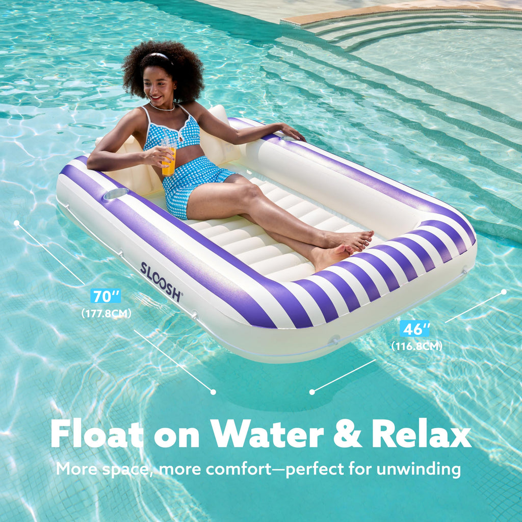 Inflatable Tanning Pool Lounger Float with Pillow E89260