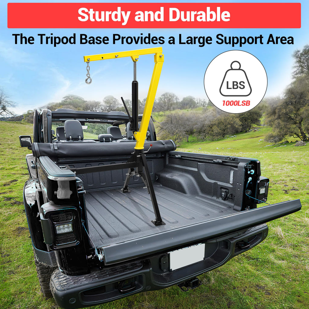 1000 lbs 360° Swivel Hydraulic Pickup Truck Crane X7433