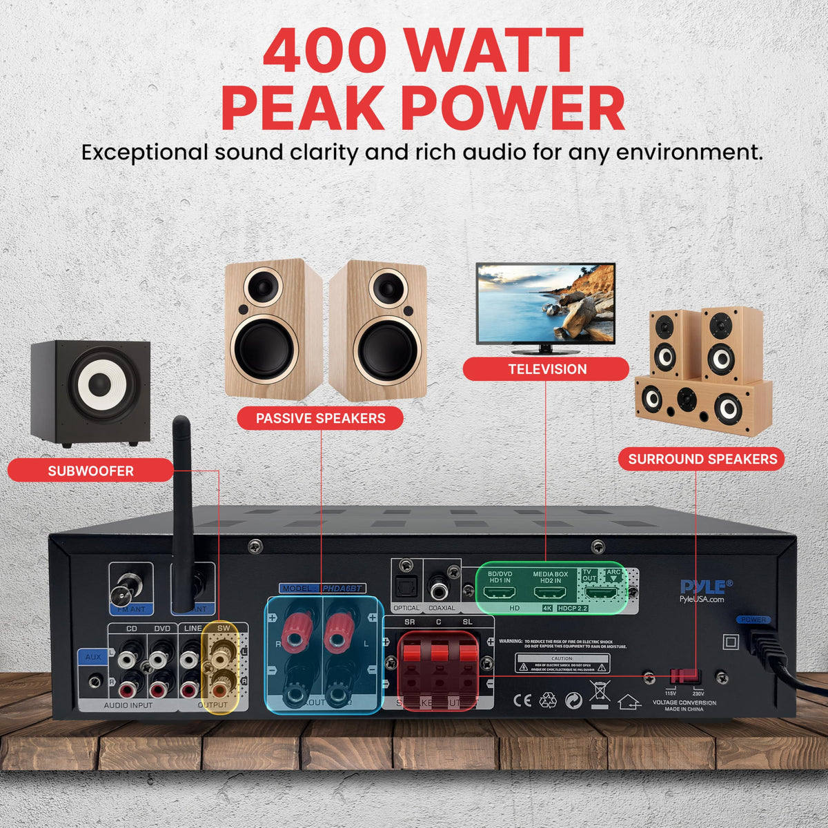 400w Home Entertainment Amplifier with Bluetooth Z669